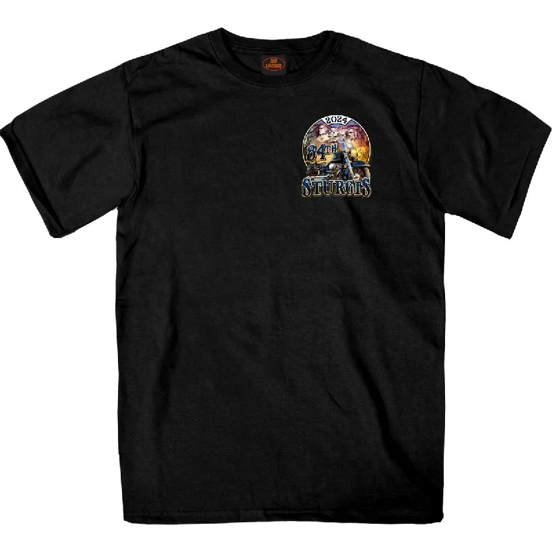 Street Style 2024 Sturgis Men's Rushmore Black Motorcycle Rally T-Shirt SPB1131