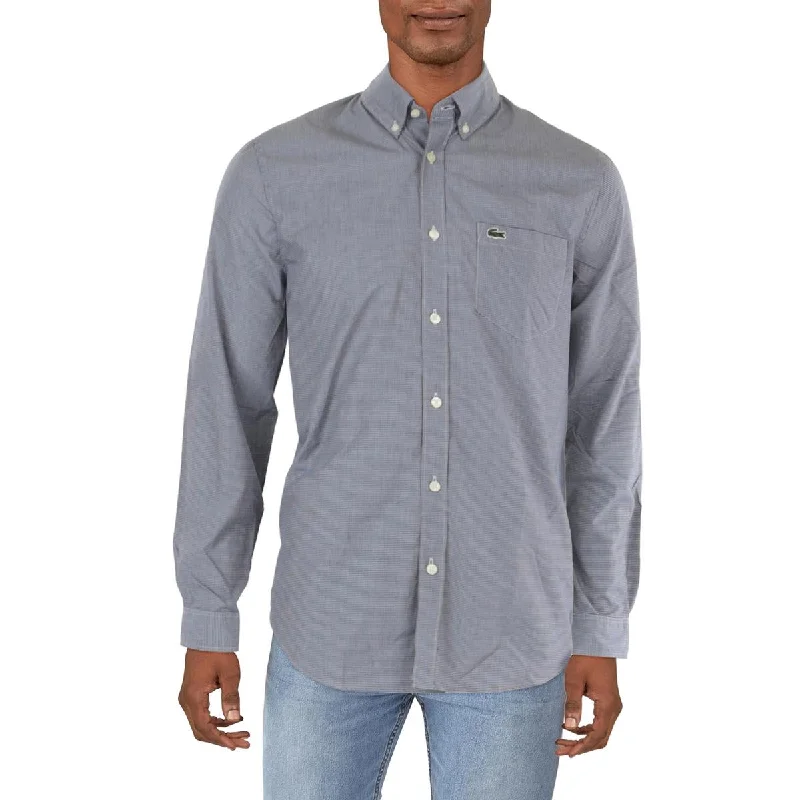 Denim Shirts Lacoste Mens Collar Long Sleeve Button-Down Shirt