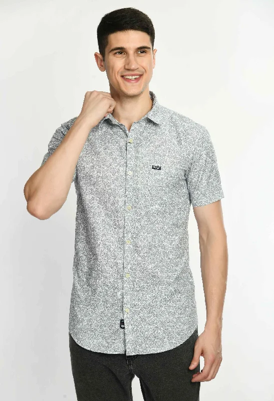 Street-inspired Men's Printed Cotton Half Sleeve Shirt