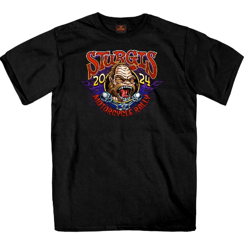 Graphic Tees 2024 Sturgis Men's Bigfoot Black Motorcycle Rally T-Shirt SPB1111