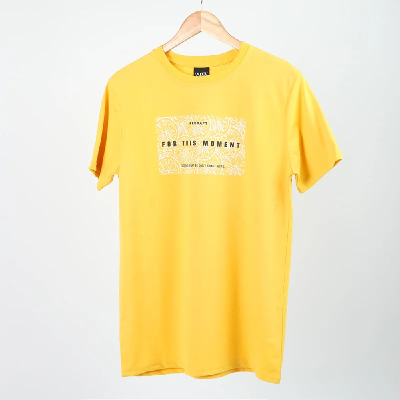 Designer Shirts Men's Half Sleeves Printed T-Shirt - Yellow