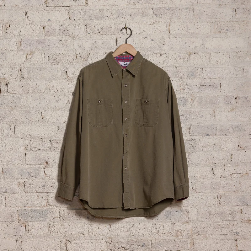 Athletic Wear 1980's Woolrich Button Up Shirt in Khaki