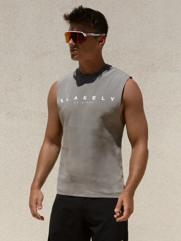 Business Shirts Maui Sleeveless Tee - Stone Grey