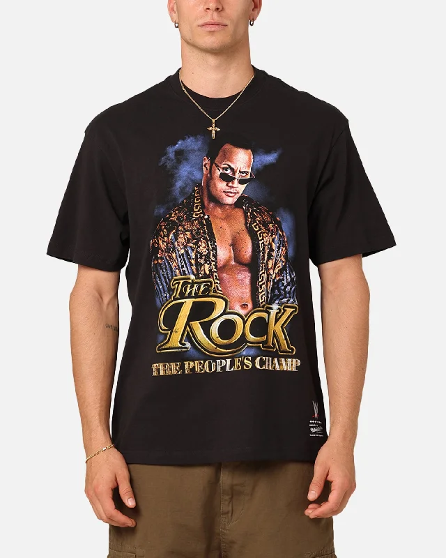 Winter Accessories Mitchell & Ness X WWE Dwayne "The Rock" Johnson The People's Champ T-Shirt Overdyed Black