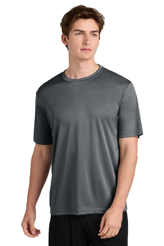 Designer Shirts Sport-Tek Mens Competitor Moisture Wicking Short Sleeve Crewneck T-Shirt - Heather Iron Grey