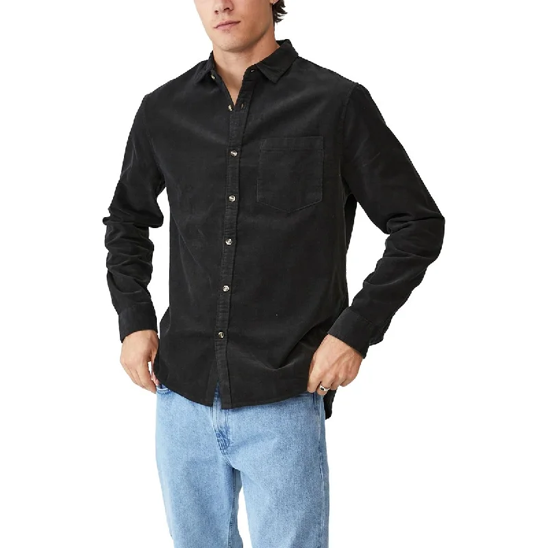 Graphic Sweatshirts Cotton On Mens Camden Corduroy Collared Button-Down Shirt