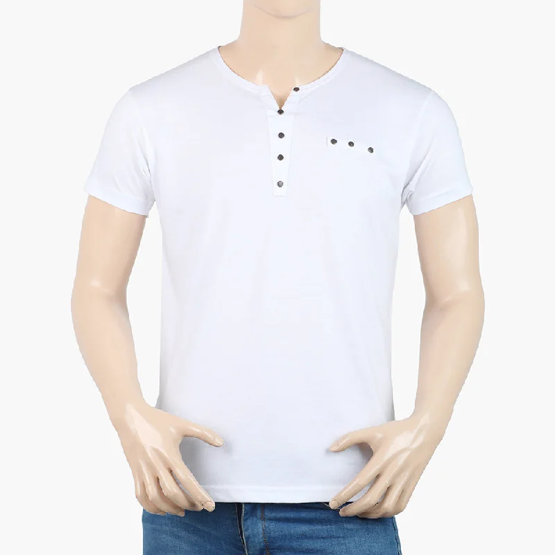 Street Casual Men's Half Sleeves T-Shirt - White