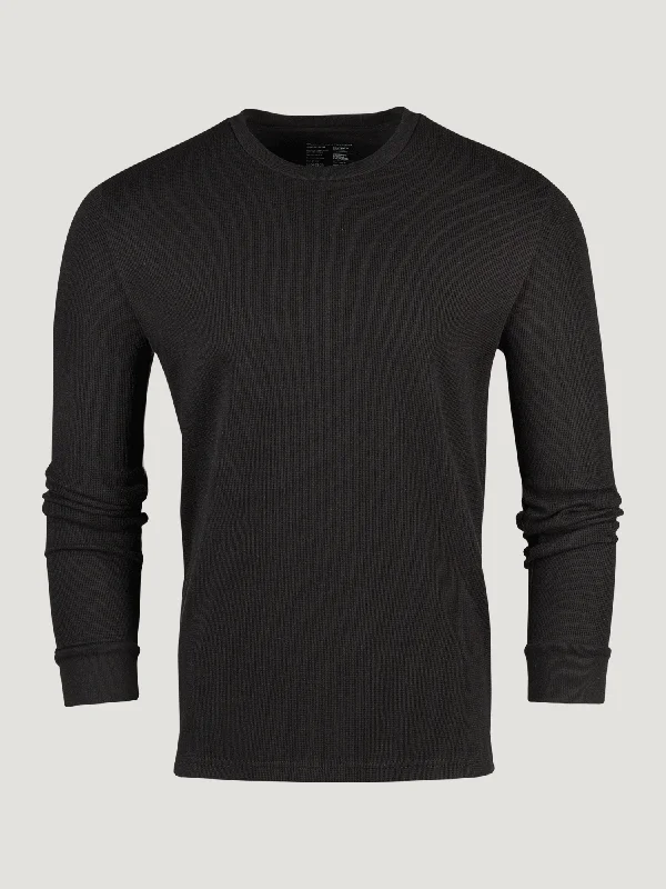 Fashionable Boots Black Thermal Long Sleeve Crew