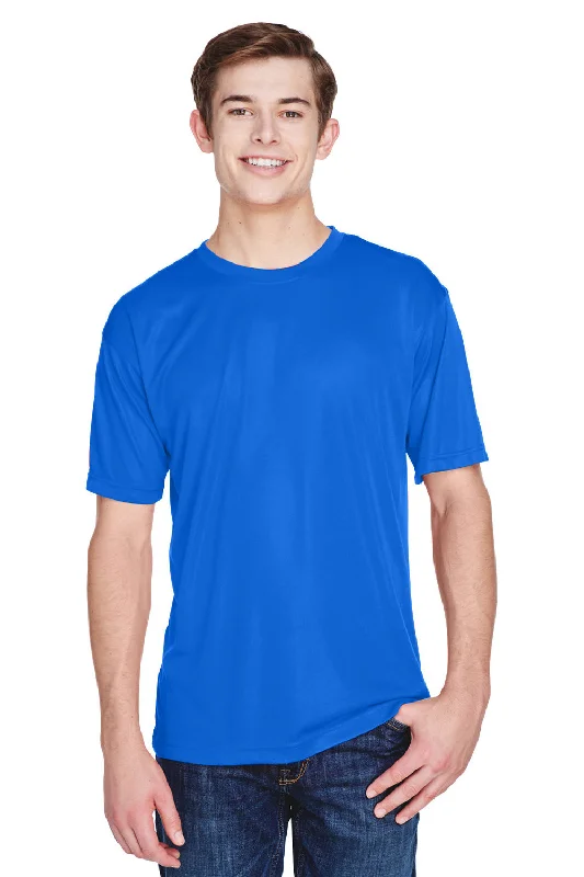 Athletic Wear UltraClub Mens Cool & Dry Performance Moisture Wicking Short Sleeve Crewneck T-Shirt - Royal Blue