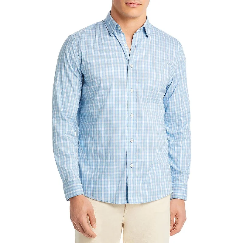 Vintage Fashion Faherty Mens  The Movement Checkered Gingham Button-Down Shirt