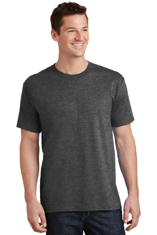 Formal Wear Port & Company Mens Core Short Sleeve Crewneck T-Shirt - Heather Dark Grey