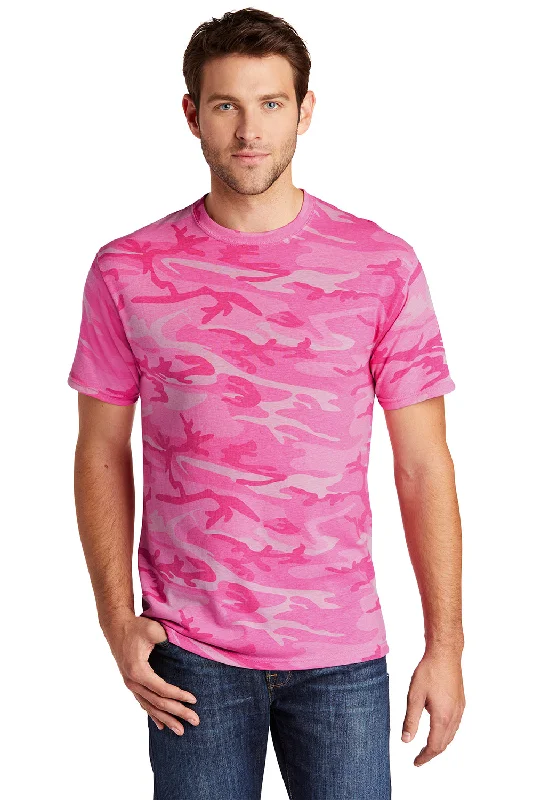 Classic Blazers Port & Company Mens Core Short Sleeve Crewneck T-Shirt - Pink Camo