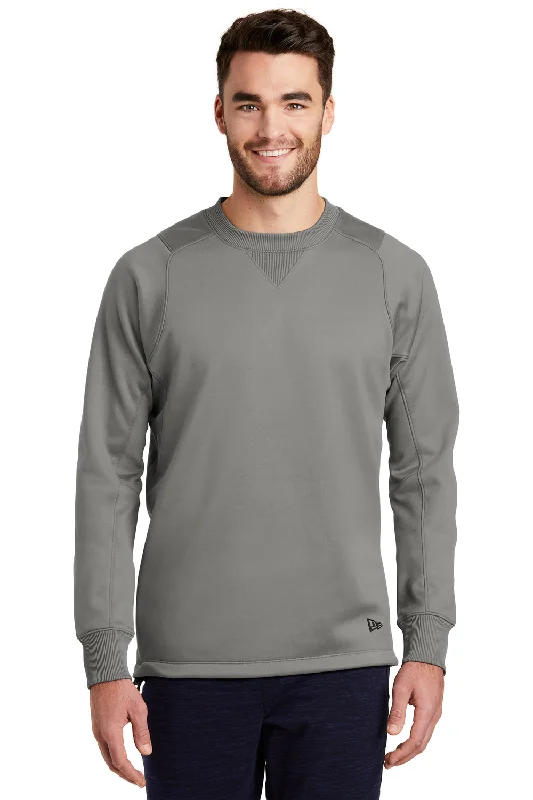 Street Boots New Era Mens Venue Moisture Wicking Fleece Crewneck Sweatshirt - Shadow Grey - Closeout