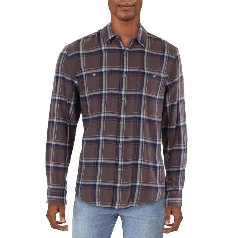 Athletic Vests Dockers Mens Cotton Plaid Button-Down Shirt