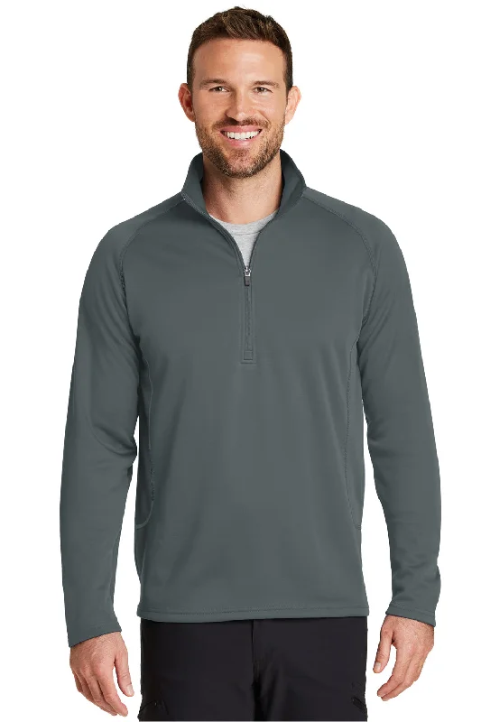 Warm Cardigans Eddie Bauer Mens Smooth Fleece 1/4 Zip Sweatshirt - Iron Grey - Closeout