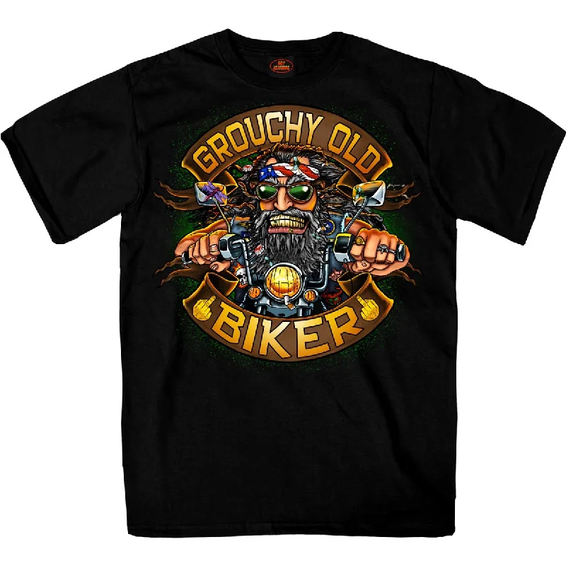 High-fashion Looks Hot Leathers GMS1508 Men's 'Grouchy Old Biker' Black Biker T-Shirt