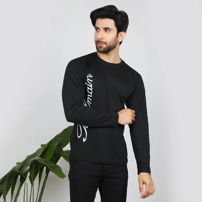 Sporty Looks Men's Full Sleeves T-Shirt - Black