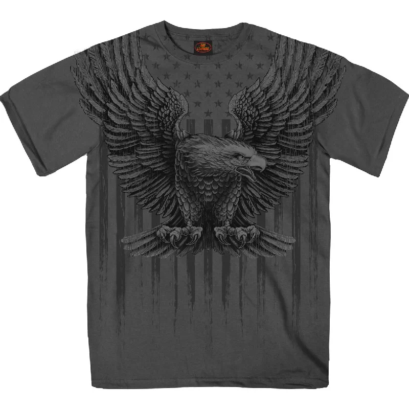 Sporty Jackets Hot Leathers GMS1524 Men’s Charcoal Short Sleeved Up-Wing Eagle T-Shirt