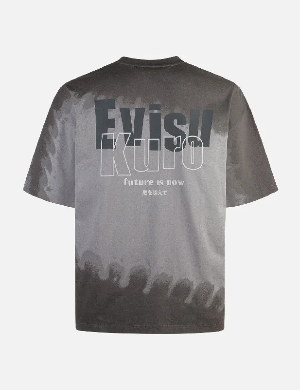 Business Attire Tie-dye Logo and Slogan Print Oversized T-shirt