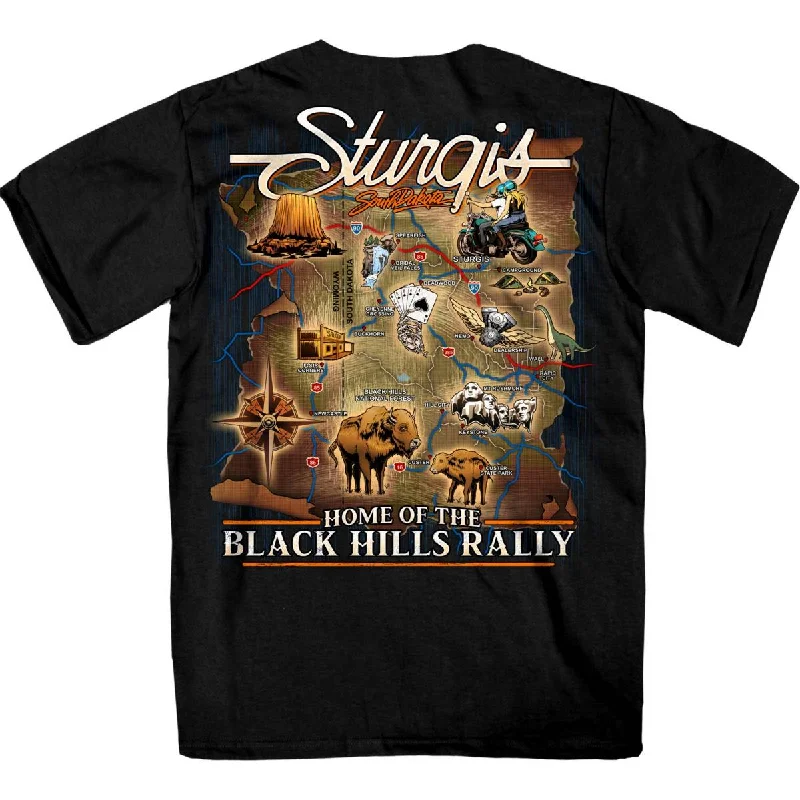 Street Casual Hot Leathers SPB1151 Men's Black 2024 Sturgis Motorcycle Rally Attractions T-Shirt