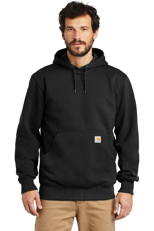 Comfortable Sneakers Carhartt Mens Paxton Rain Defender Water Resistant Hooded Sweatshirt Hoodie w/ Pouch Pocket - Black