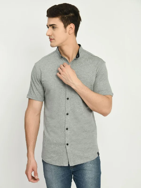 Street Jackets Men's Solid Knit Short Sleeve Shirt