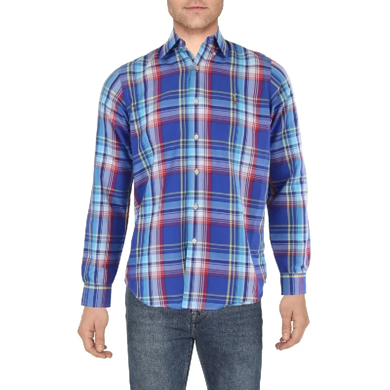 Casual Blazers Polo Ralph Lauren Mens Plaid Long Sleeve Button-Down Shirt