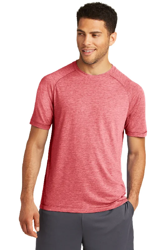 Graphic Tees Sport-Tek Mens Moisture Wicking Short Sleeve Crewneck T-Shirt - Heather True Red