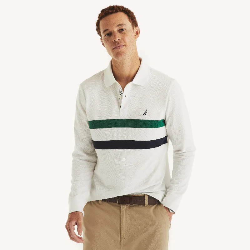 Comfortable Sneakers Nautica Mens Classic Fit Long-Sleeve Striped Polo