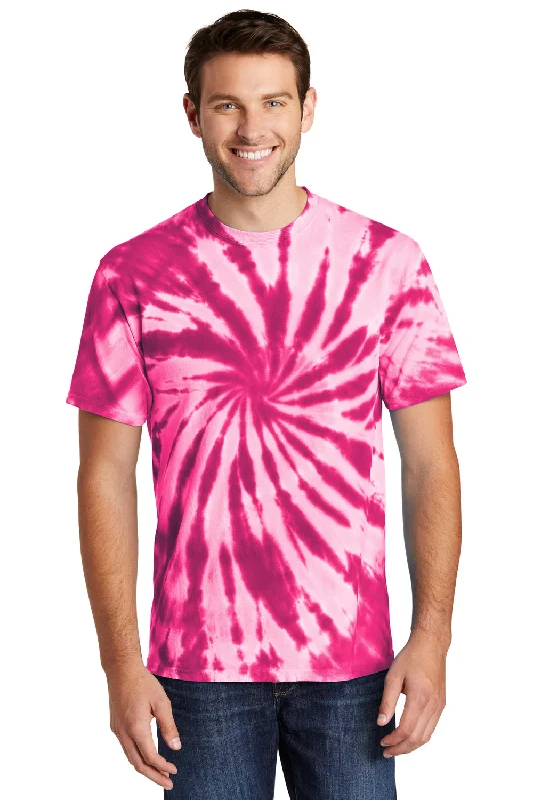 Tailored Trousers Port & Company Mens Tie-Dye Short Sleeve Crewneck T-Shirt - Pink