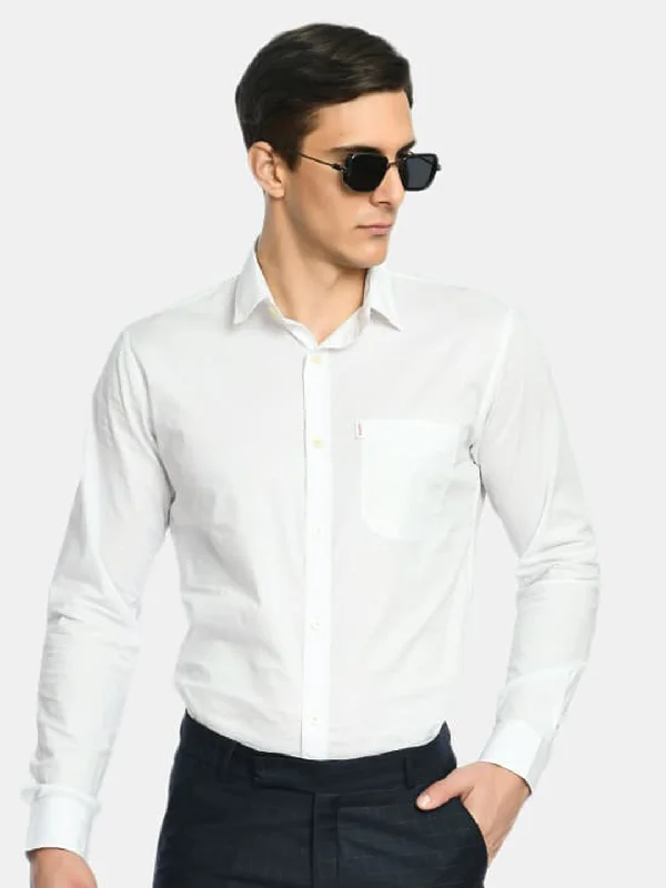 Slim-fit Shirts Men's Solid Cotton Regular Fit Shirt