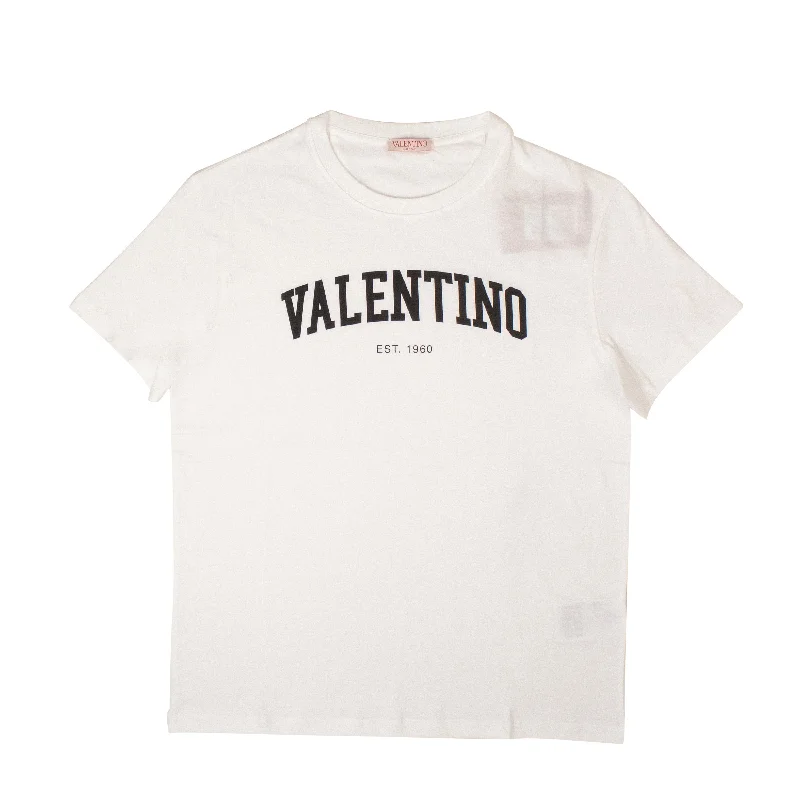 Polo Shirts Valentino White Cotton Logo T-Shirt