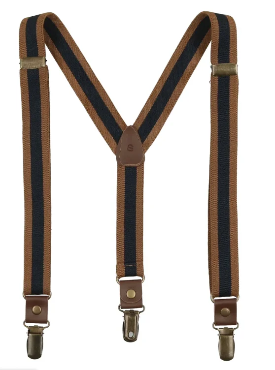 Funky Prints Analogie By Lil Legs Suspenders Navy/Camel