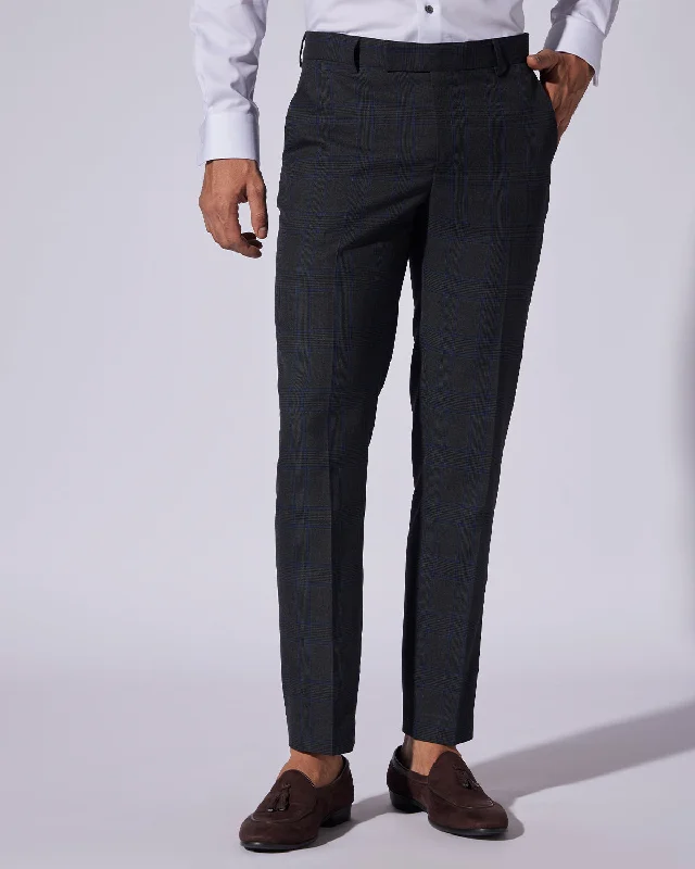 Winter Scarves Dorian Checked Dress Pants - Grey