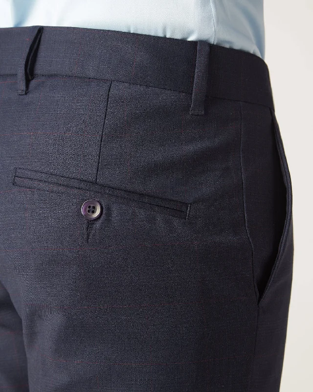 Chinos Style Premier Blended Wool Dress Pants - Navy