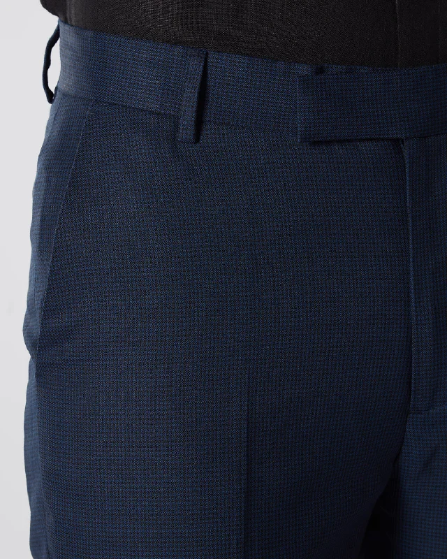 Urban Sneakers Prime Blended Wool Houndstooth Dress Pants - Navy