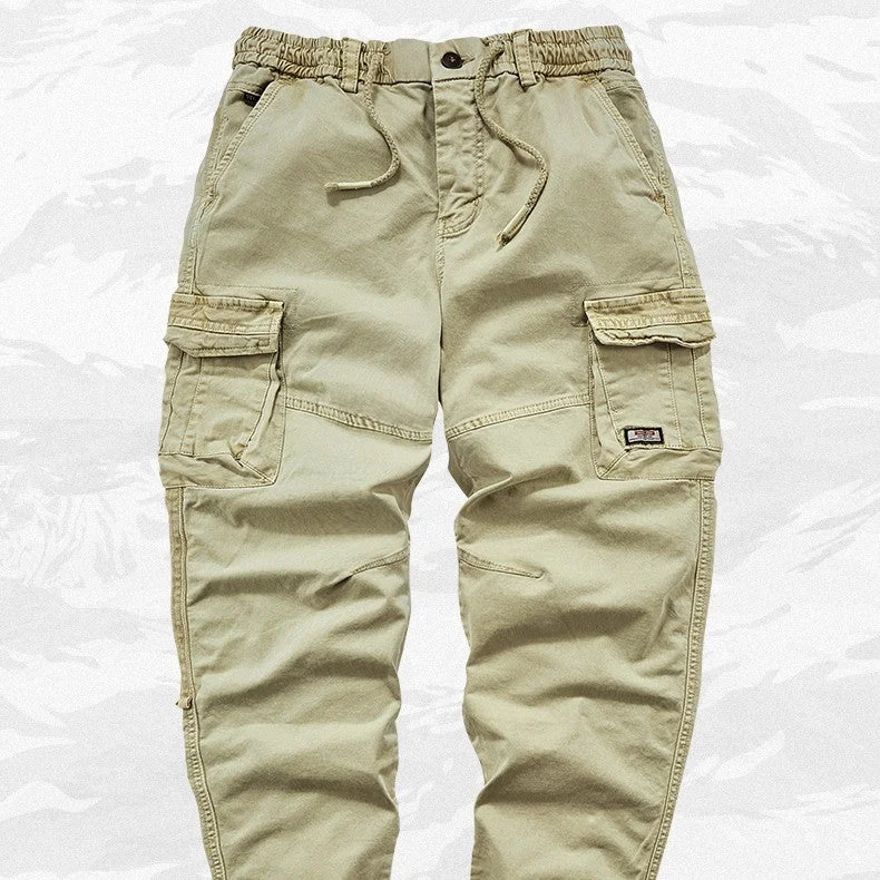 Statement Shirts Multi-pocket Cargo Pants Pure Cotton Straight