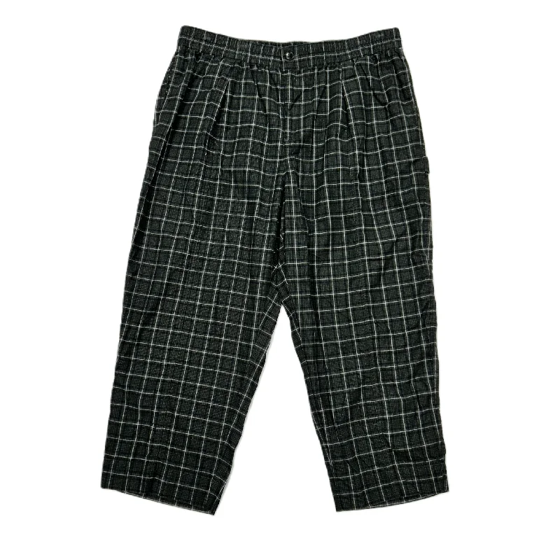 Minimalist Fashion Pants Cropped By Madewell In Green Plaid, Size: XLp