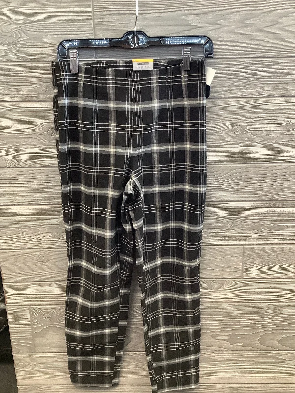 Casual Trousers Pants Cropped By Time And Tru In Plaid Pattern, Size: 10