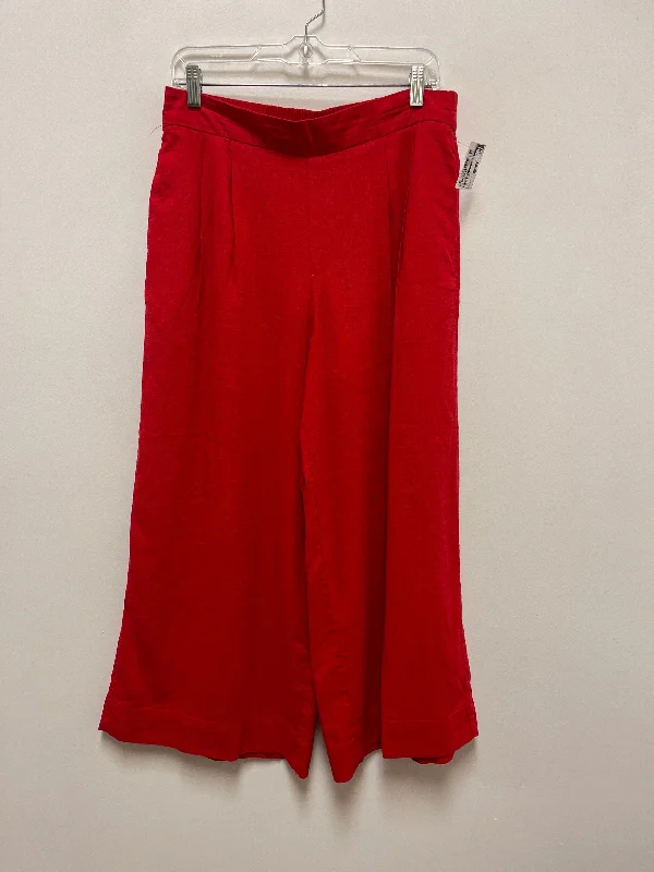 Relaxed Trousers Pants Linen By A New Day In Red, Size: M