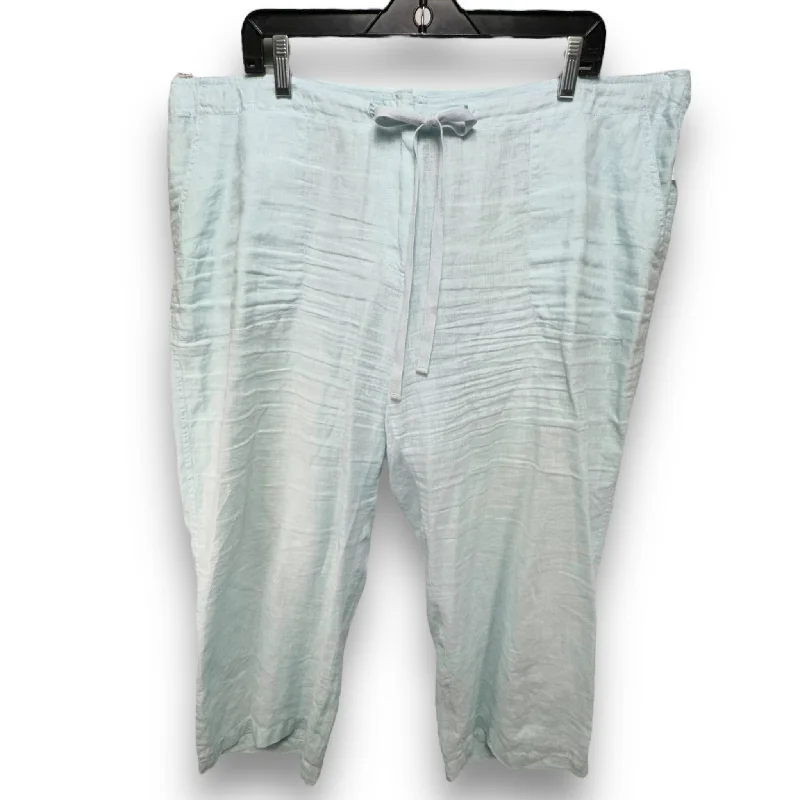 Cool Hoodies Pants Linen By Eileen Fisher In Aqua, Size: Xl