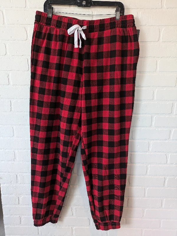 Modern Menswear Pants Lounge By Grayson Threads In Black & Red, Size: 16