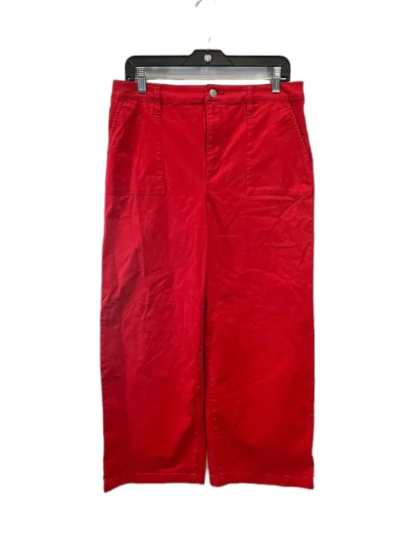 Smart Casual Pants Wide Leg By Charter Club In Red, Size: 10