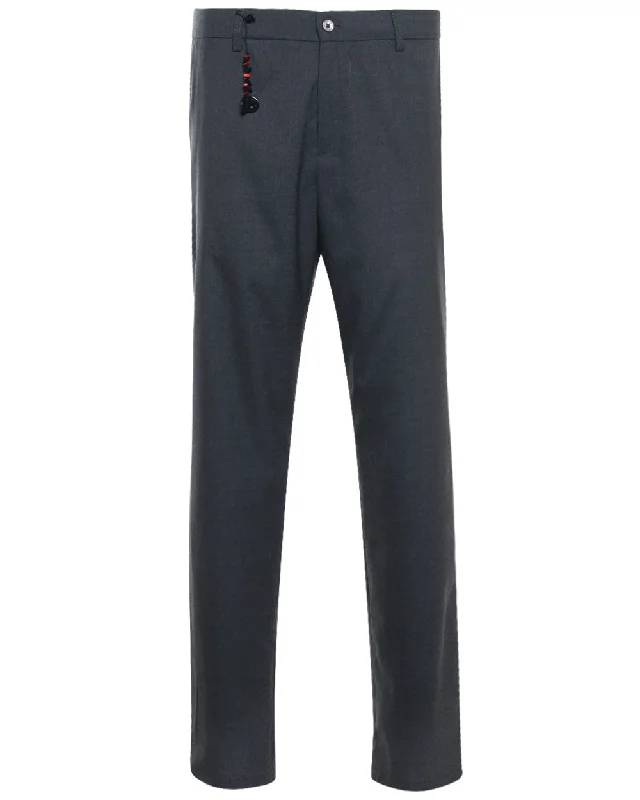 Designer Pants Dark Grey Virgin Wool Dox Trouser