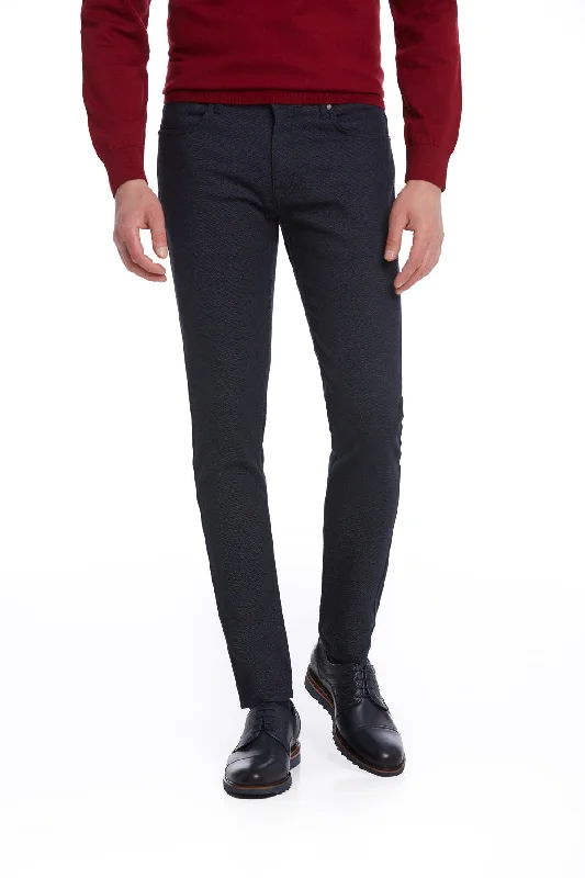 Trendy Blazers Slim Fit Cotton Navy Casual Pants