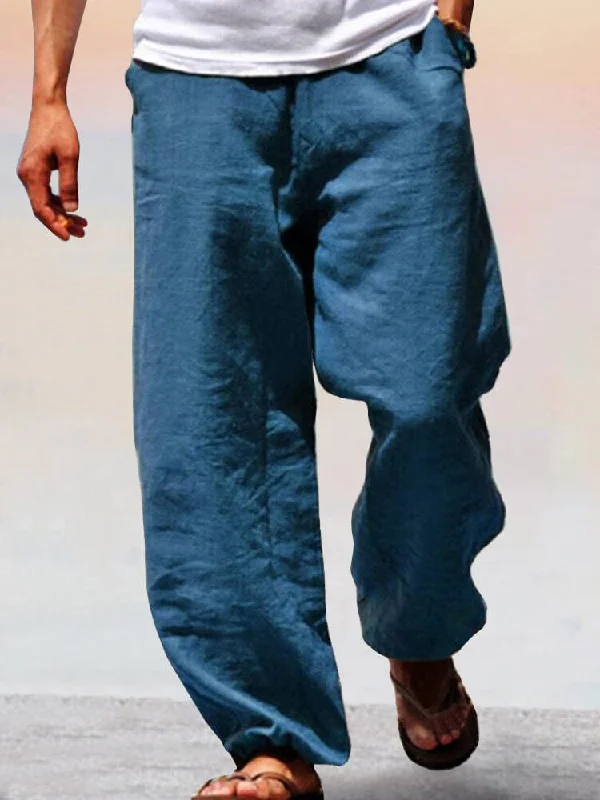 Layered Outfits Soft Cotton Linen Wide Leg Pants