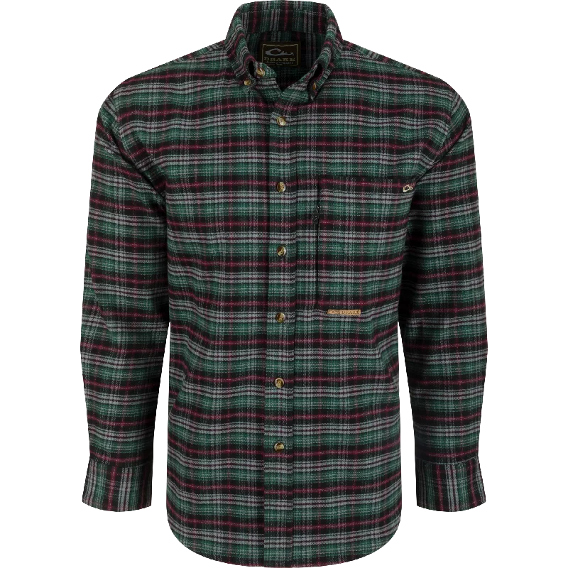 Urban Jackets Autumn Brushed Twill Plaid Button-Down Long Sleeve Shirt