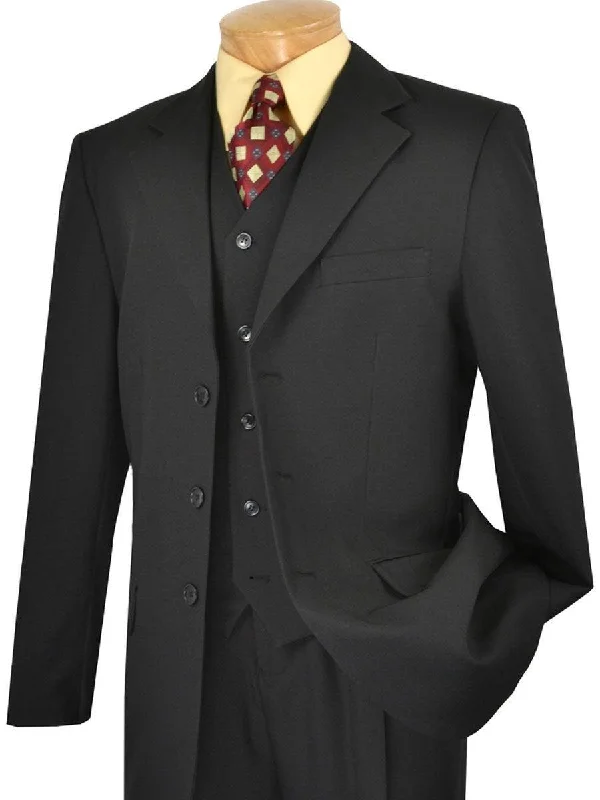 Trendy Jeans Men's Classic Single breasted 3 Piece Suit Colors Black