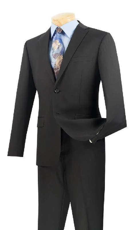 Minimalist Fashion Men's Ultra Slim Fit suit 2 Piece-color Black