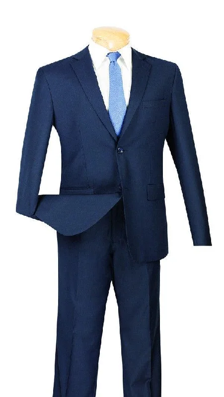 Luxury Suits Men's Ultra Slim Fit suit 2 Piece-color Navy